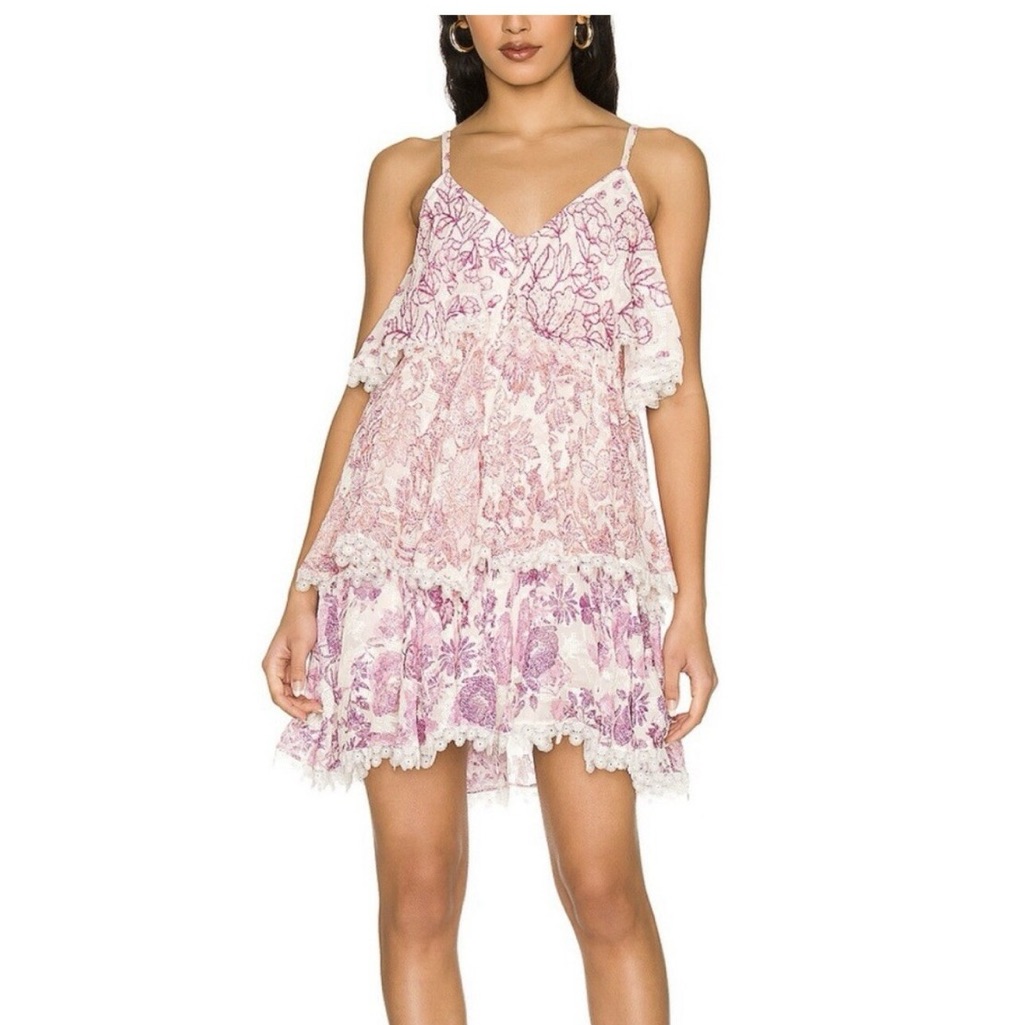 Hemant & Nandita Suki Pink And Purple Floral Mini Dress